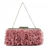 Evening Bag -  Ruffled – Pink – BG-7447PK